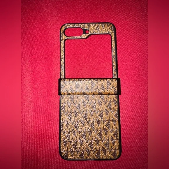 Michael Kors Brown MK Synthetic Leather Samsung Galaxy Z Flip 5/6 Phone Case - Picture 2 of 6
